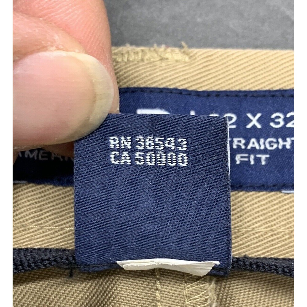 IZOD American Chino Pants Mens 32X32 Khaki Straight Fit Flat Front Pockets - Picture 14 of 16